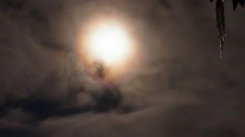 Night time lapse moon and clouds Stock Footage 53124200