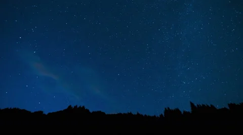 Night time lapse with mountain landscape and falling stars 스톡 동영상 53680675