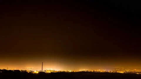 Night time lapse over Dresden Stock Footage 65014229