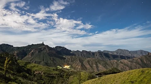 Night time lapse over Tejeda, Gran Canaria Video stock 106722900