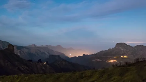 Night time lapse over Tejeda, Gran Canaria Stock Footage 132645546