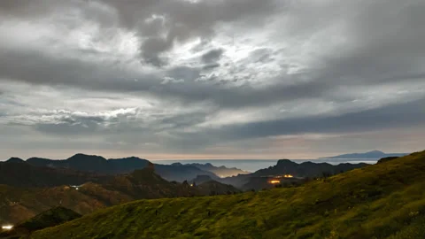 Night time lapse over Tejeda, Gran Canaria Stock Footage 147545445