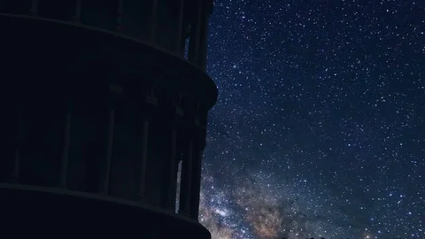 Night time lapse of the Pisa tower detail, Italy Stock Footage 112224497