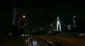 Night Time Lapse Shot of Cars Traffic and Guangzhou Skyline Famous Landmarks HD Footage