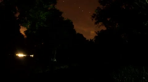 Night Time lapse thru the trees.m2t Video stock 40632306