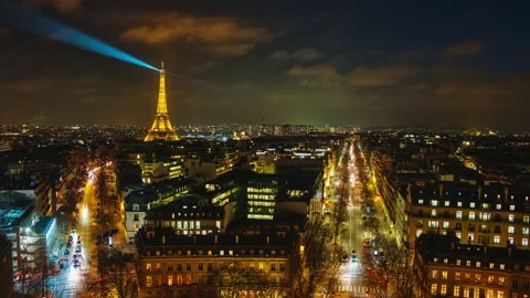 Night time-lapse Tour Eiffel Stock Footage 144674590