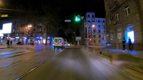 Night Time lapse urban Driving Time-Lapse Footage From A Gopro 9 Mounted car Stock Footage