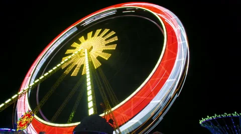 Night Time-lapse Video of a Ferris Wheel Stock Footage 54695907