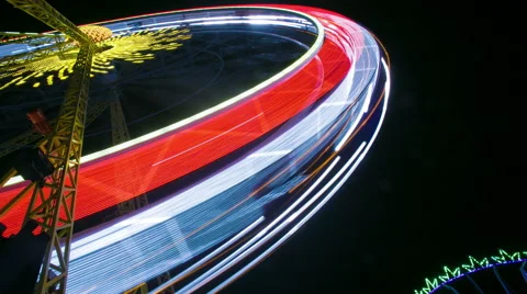 Night Time-lapse Video of a Ferris Wheel Stock Footage 54695950