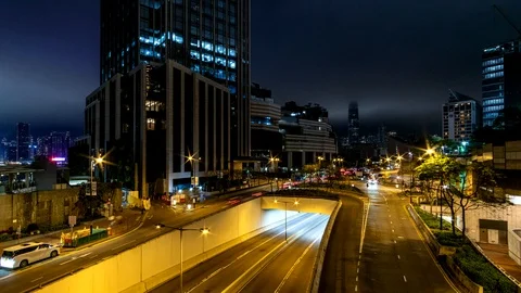 Night time lapse video from Hong Kong Stockbeeldmateriaal 107680997