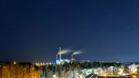 Night time-lapse video with moving stars on the clear sky. Stock Footage 145188645