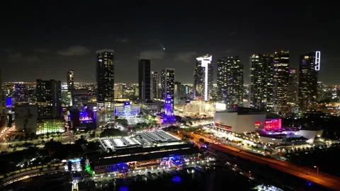 Night time Miami Bay Video stock 237363715