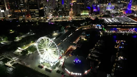 Night time Miami Bayside Stock Footage 237363475
