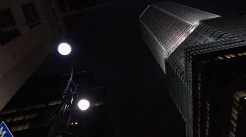 Night time NYC gothic building Stock Footage 33218293