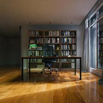Night time office or study room interior background Stock Photos