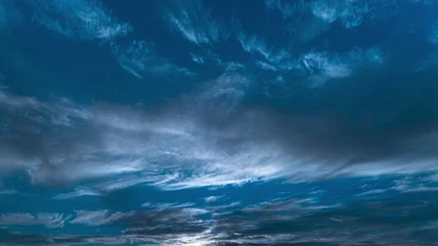 Night time puffy clouds wide angle timelapse Stock Footage 160346287