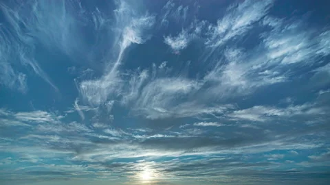 Night time puffy clouds wide angle timelapse Stock Footage 160347430