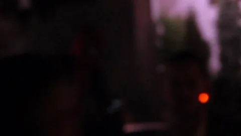 Night Time Sidewalk Stock Footage 90896701