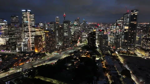 Night time Skyline of Sydney Stock Footage 271491486