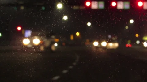 Night time stop light Stock Footage 75816646
