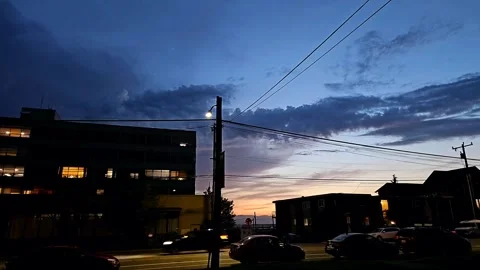 Night Time Time-Lapse Of Dark kids Over A Seattle Neighborhood. Stock Footage 240327829