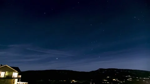 Night time time lapse with stars Stock Footage 62019411