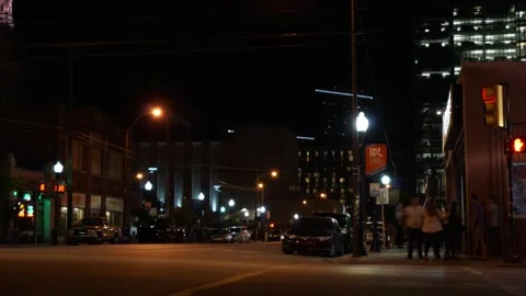 Night Time Timelapse Big City Tulsa Oklahoma 11 24 2024 Stockbeeldmateriaal 293258446