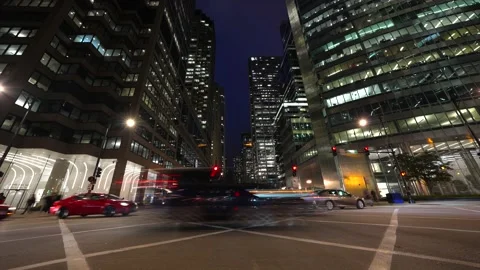 Night time timelapse down town chicago Stock-Footage 166005443