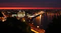 Night time timelapse of living city urban scape, yellow lights HD Footage