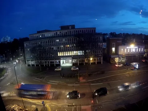 Night time Timelapse of traffic in Bournemouth, UK 库存影片 122452645