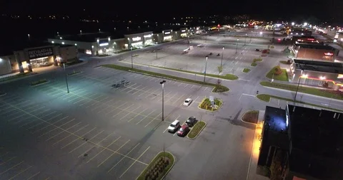 Night Time Traffic Near Empty Parking Lot Stock Footage 92491200