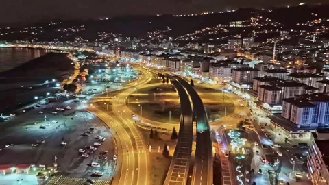 Night time view a city with a. Stock Footage 282662775