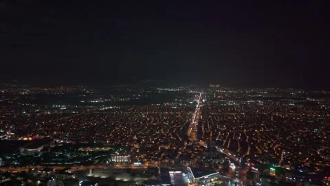 Night time view a city with a. Stock Footage 284667245