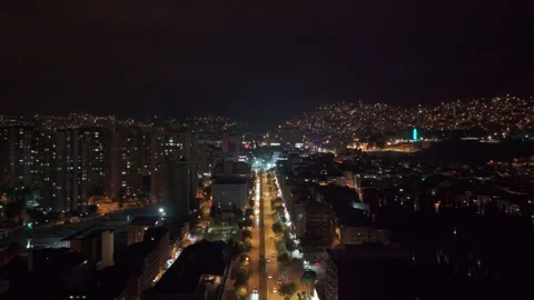 Night time view a city with a. Video stock 284667569