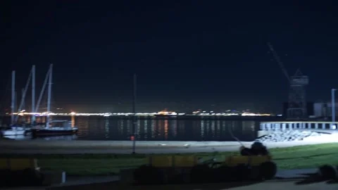 Night time view of Crane Cove Park, San Francisco, USA Stockbeeldmateriaal 233468903