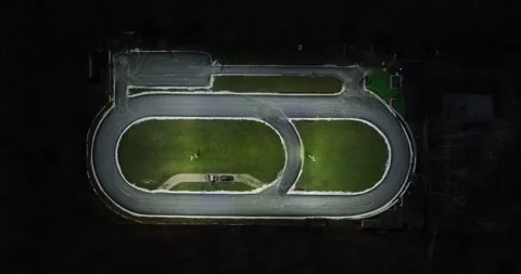 Night time view on a ice skating oval track in Doorn, the Netherlands. Natural 스톡 동영상 263874249