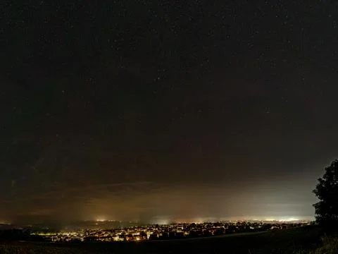 A night time view overlooking Penrith in the English Lake District Stock Photos