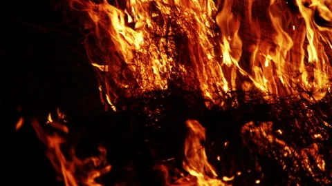 Night time wild bushfire Stock Footage 187462872