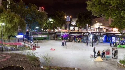 Night Timelapse of The Bristol Bear Pit Stock Footage 85029617