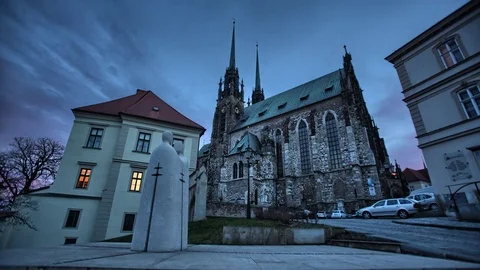 Night Timelapse with cathedral Video stock 72729091