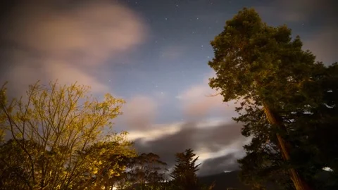 Night timelapse with clouds zooming by the North Star Stock Footage 148305707
