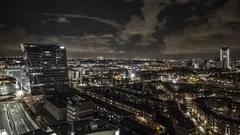 Den Haag - The Hague timelapse night tim, Stock Video