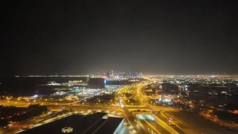 Night timelapse of Doha in Qatar Stock Footage 339043869