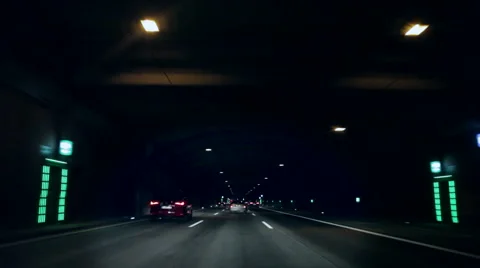 Night timelapse on the highway Stock Footage 48677935