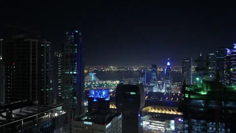Night timelapse image at Doha cityscape, Qatar. Stock Footage 151865880
