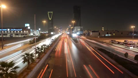 Night timelapse image at Doha cityscape, Qatar. Stock Footage 151866046