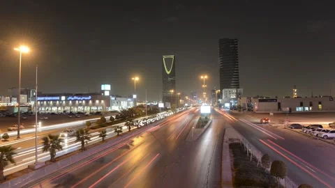 Night timelapse image at Doha cityscape, Qatar. Stock Footage 151866048