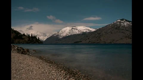 Night Timelapse Moonlight Lakeside Stock Footage 257711981