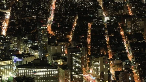 Night timelapse in motion over Manhattan 4K Stock Footage 116054204