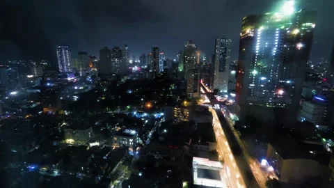 Night Timelapse over Manila Video stock 246965677